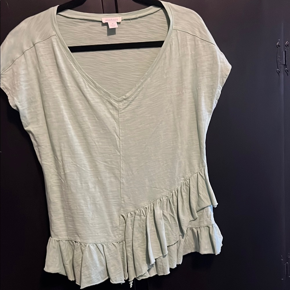 Sundance Cap Sleeve Ruffled Shirt
